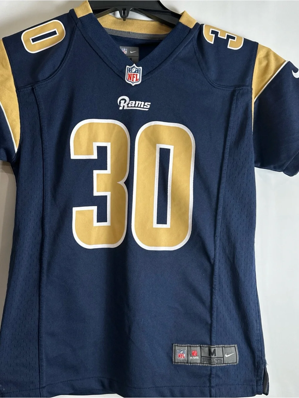 Nike Kids Los Angeles Rams #30 Todd Gurley Navy and Gold Jersey